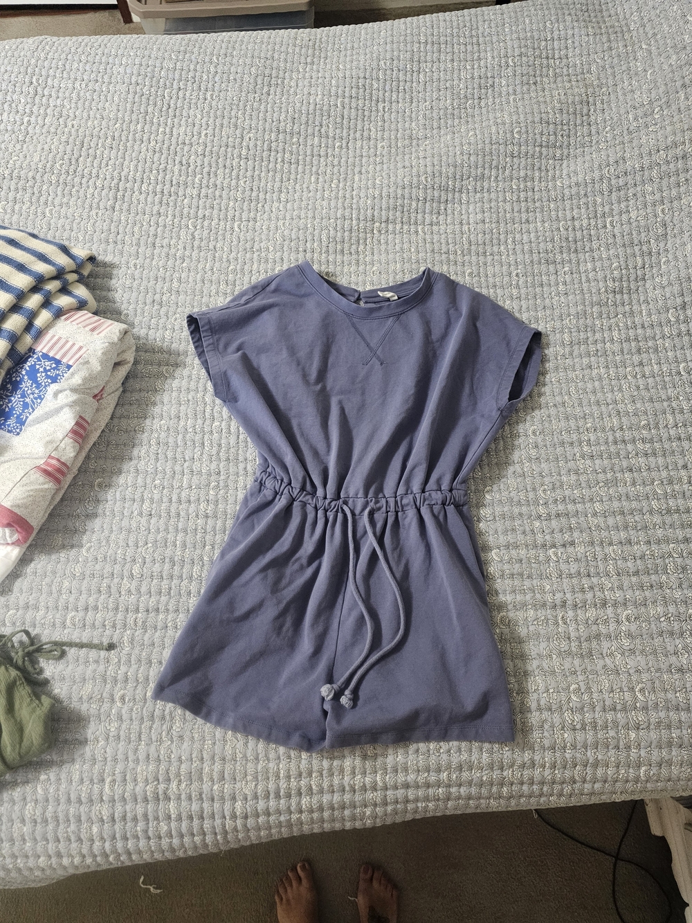 Blue Romper With Open Back